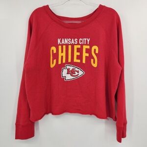 NFL Team Apparel Kansas City Chiefs Sweatshirt Cropped Womens Size XL Red
